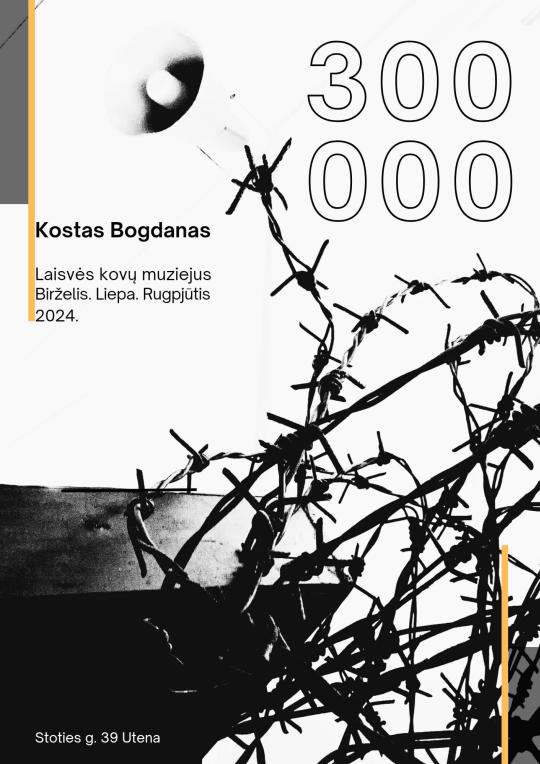 2024 m. birželio 1–rugojūčio 31 d. Laisvės kovų muzieje Kosto Bagdono garso instaliacija „300 000“