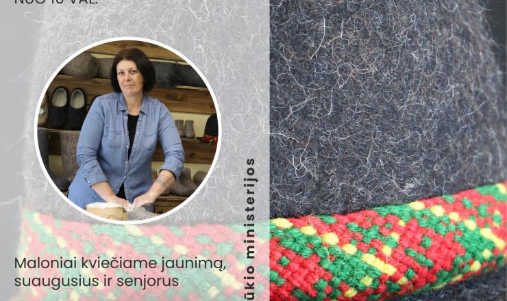 2026 m. gegužės 23 d. 10 val. Tradicinių amatų centre „Svirnas“ vilnonių kepurių vėlimo edukacija su Tradicinių amatų meistre Jolita Juneliūniene