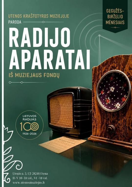 Iki birželio pabaigos Utenos kraštotyros muziejus kviečia aplankyti parodą, skirtą Lietuvos radijo 100-mečiui.