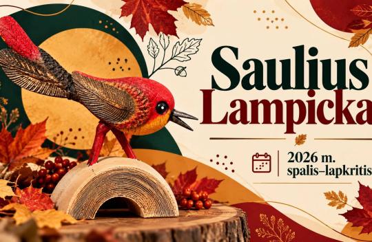 2026 m. spalio–laprkičio mėnesiais Utenio aikštės stiklo galerijoje eksponuojama Sauliaus Lampicko medžio skulptūrų paroda