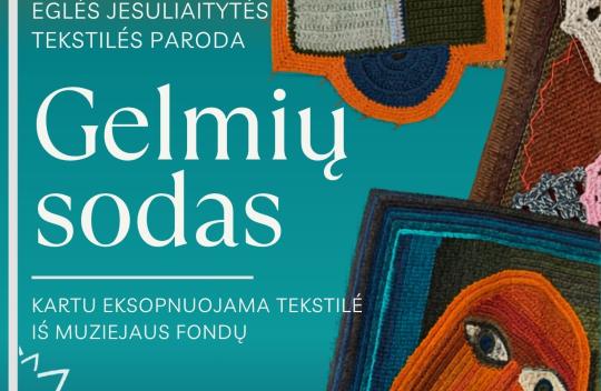 Utenos kraštotyros muziejuje iki birželio 27 d. eksponuojama tekstilininkės Eglės Jesulaitytės darbų paroda „Gelmių sodai“. Kartu su autorės kūriniais pristatomos ir muziejinės vertybės iš muziejaus fondų