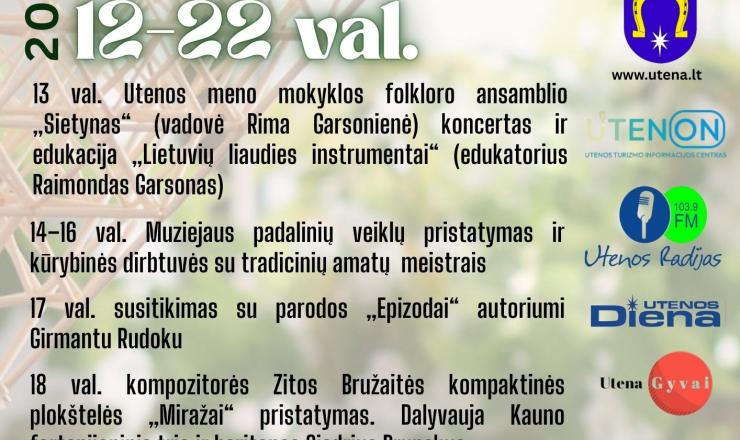 Tarptautinė muziejų diena ir Europos muziejaus naktis Utenos kraštotyros muziejuje jau gegužės 17 d. nuo 12 val.